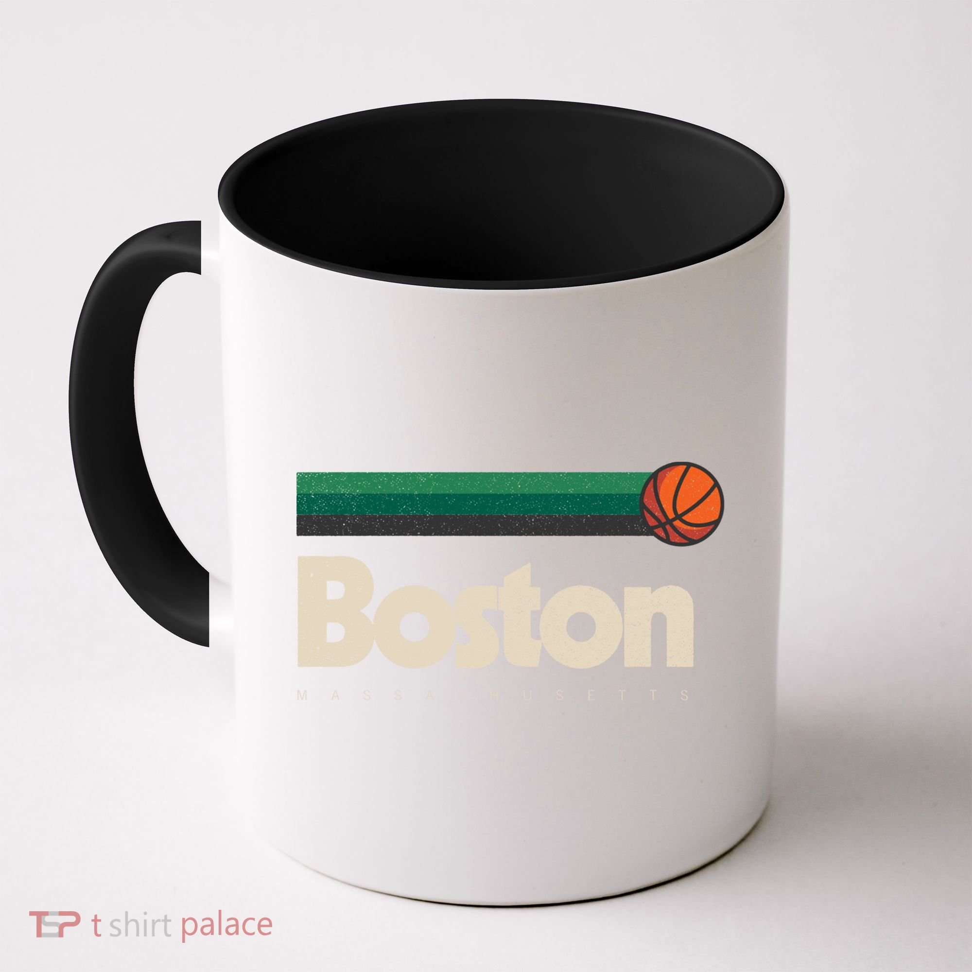 Boston Basketball BBall Massachusetts Green Retro Boston Coffee Mug