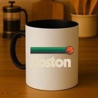 Boston Basketball BBall Massachusetts Green Retro Boston Coffee Mug thumb 4