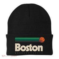 Boston Basketball BBall Massachusetts Green Retro Boston Beanie thumb 0