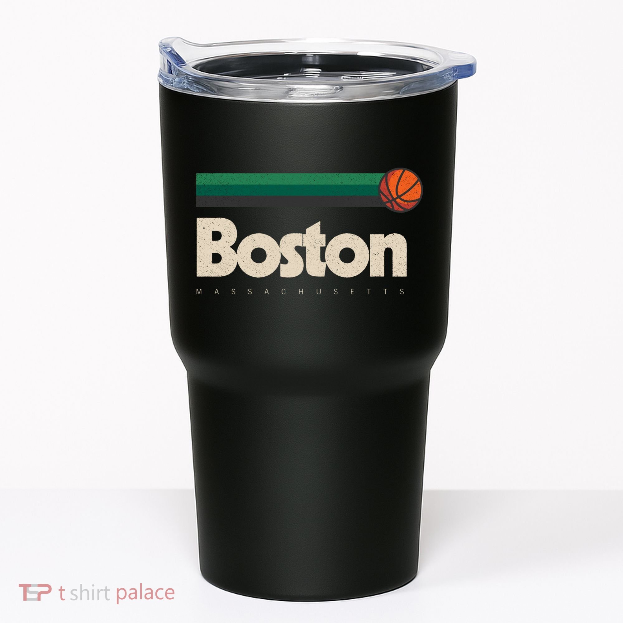 Boston Basketball BBall Massachusetts Green Retro Boston Tumbler