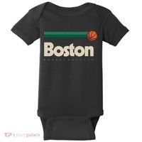 Boston Basketball BBall Massachusetts Green Retro Boston Baby Bodysuit thumb 0