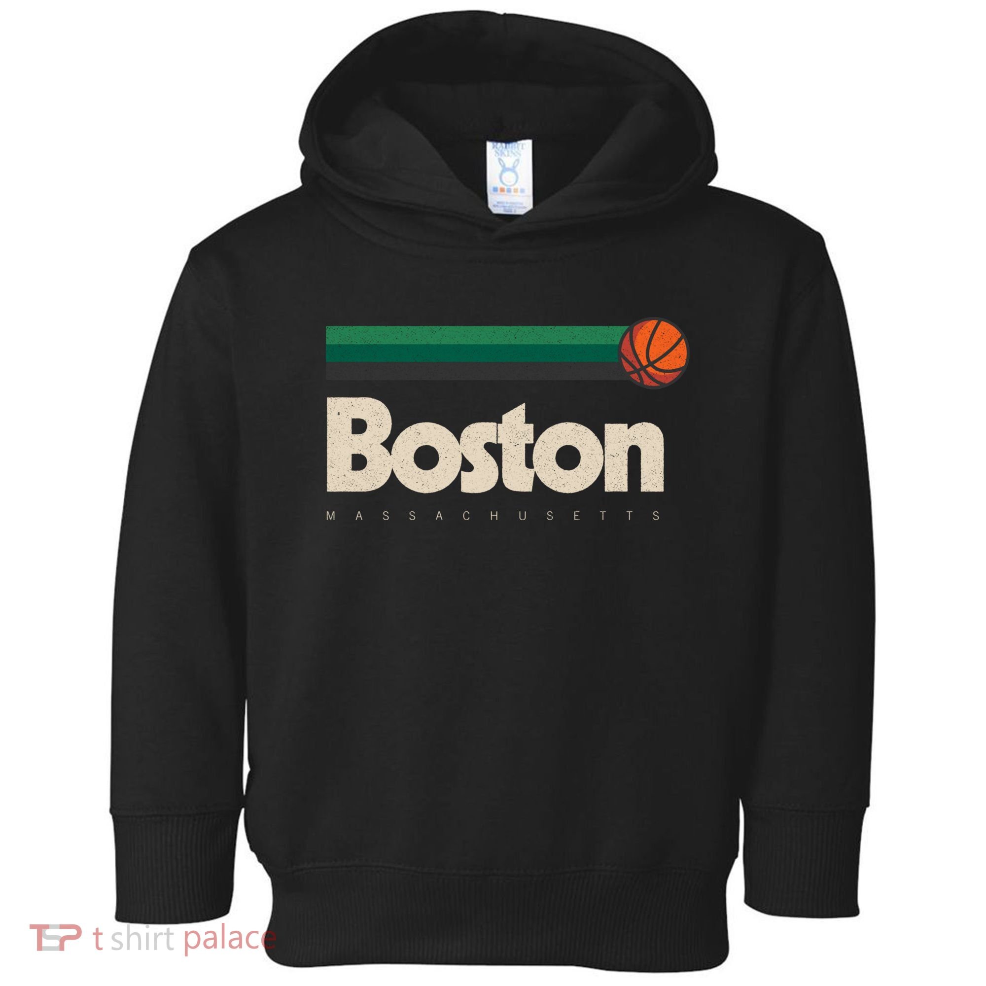 Boston Basketball BBall Massachusetts Green Retro Boston Toddler Hoodie