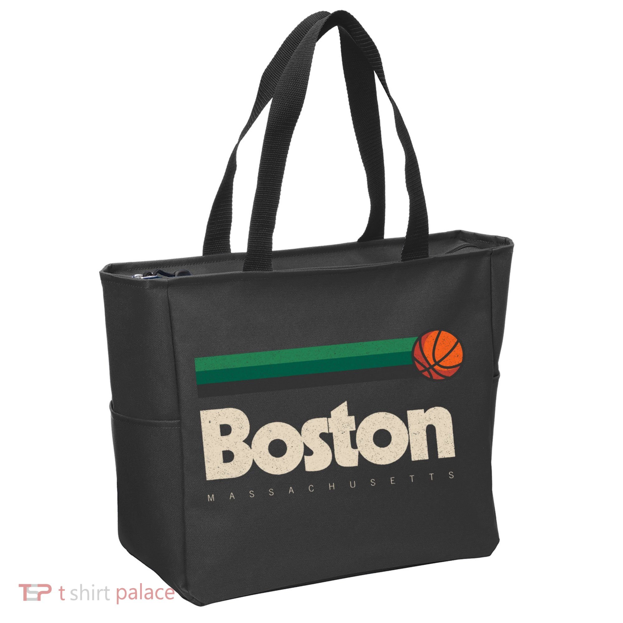 Boston Basketball BBall Massachusetts Green Retro Boston Tote Bag