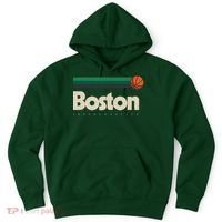 Boston Basketball BBall Massachusetts Green Retro Boston Hoodie thumb 0