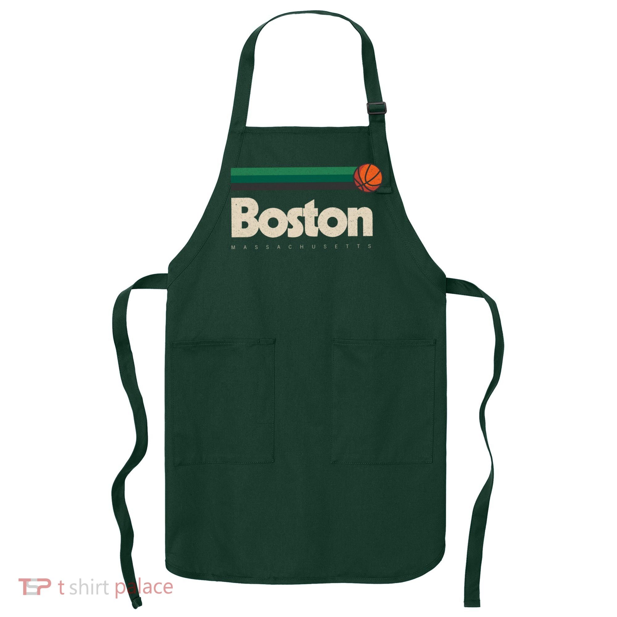 Boston Basketball BBall Massachusetts Green Retro Boston Apron