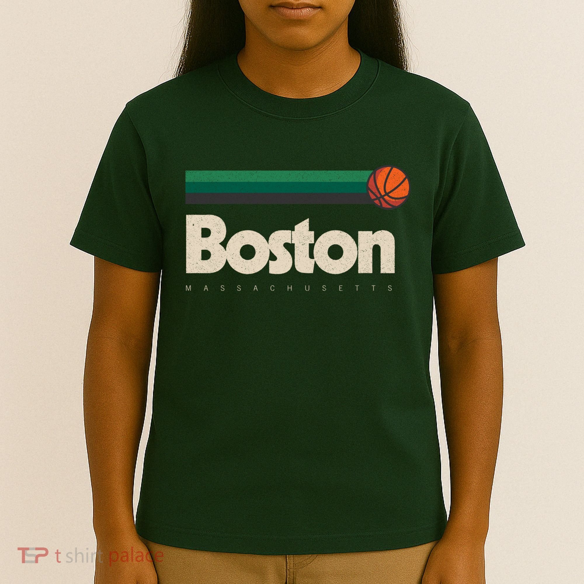Boston Basketball BBall Massachusetts Green Retro Boston T-Shirt