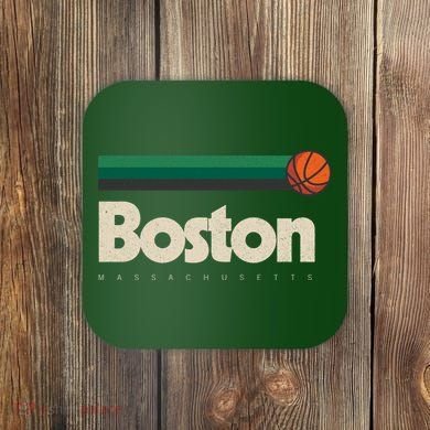 Boston Basketball BBall Massachusetts Green Retro Boston Coaster