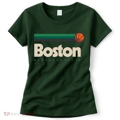 Boston Basketball BBall Massachusetts Green Retro Boston Women's T-Shirt