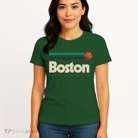 Boston Basketball BBall Massachusetts Green Retro Boston Women's T-Shirt thumb 4