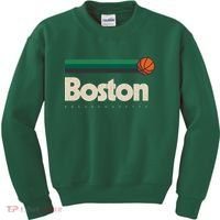 Boston Basketball BBall Massachusetts Green Retro Boston Kids Sweatshirt thumb 0