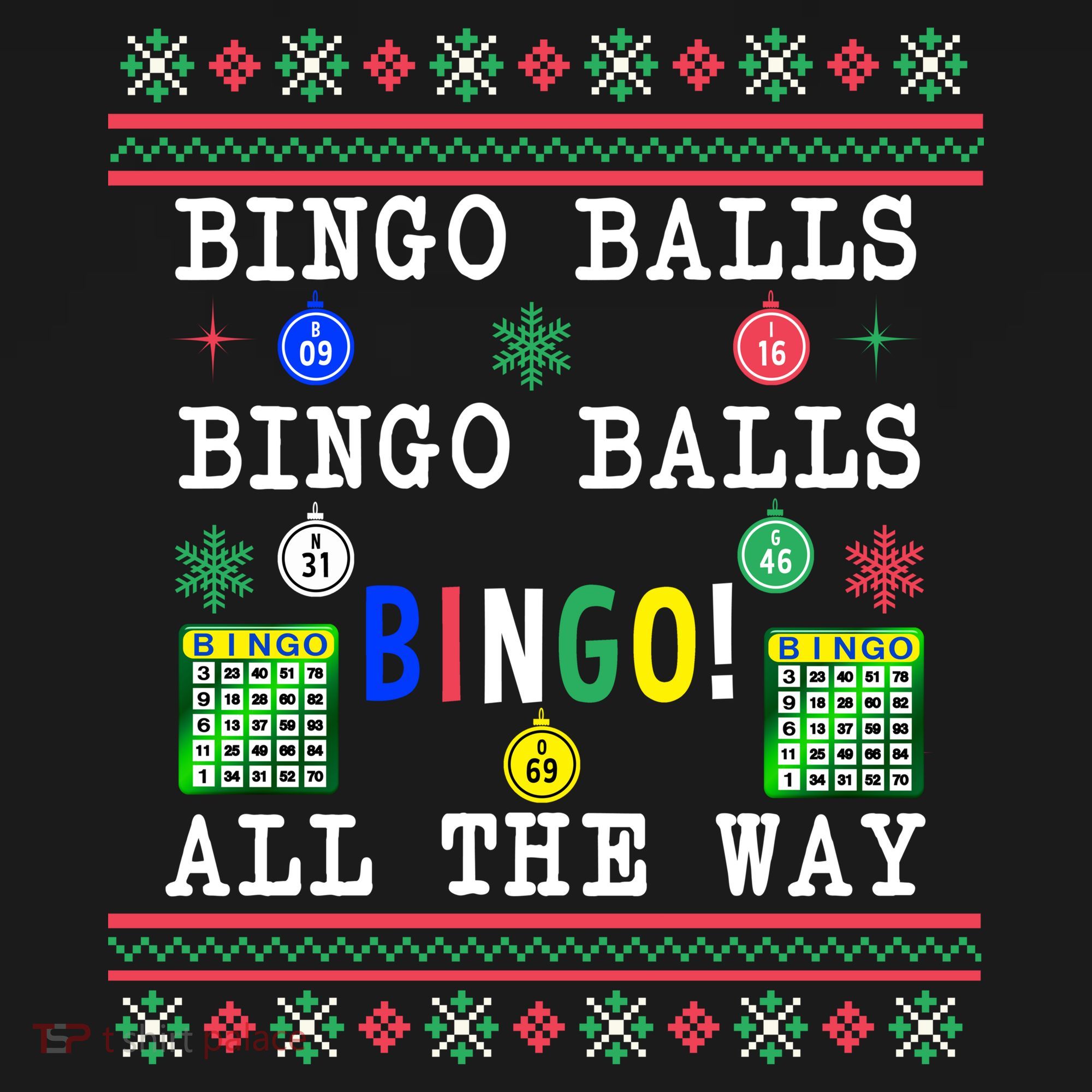 Bingo Balls Bingo All The Way Ugly Xmas Great Gift USA-Made Doggie Bandana