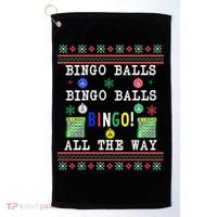 Bingo Balls Bingo All The Way Ugly Xmas Great Gift Golf Towel thumb 0