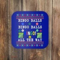 Bingo Balls Bingo All The Way Ugly Xmas Great Gift Coaster thumb 0