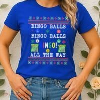 Bingo Balls Bingo All The Way Ugly Xmas Great Gift Women's T-Shirt thumb 2