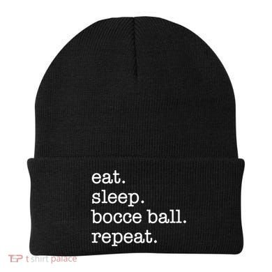 Bocce Ball Bocceball Game Player Eat Sleep Repeat Gift Beanie