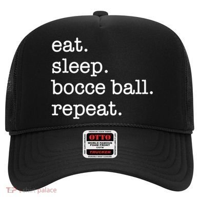 Bocce Ball Bocceball Game Player Eat Sleep Repeat Gift Hat