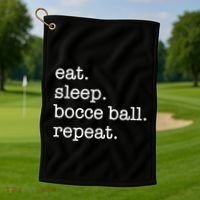Bocce Ball Bocceball Game Player Eat Sleep Repeat Gift Golf Towel thumb 1