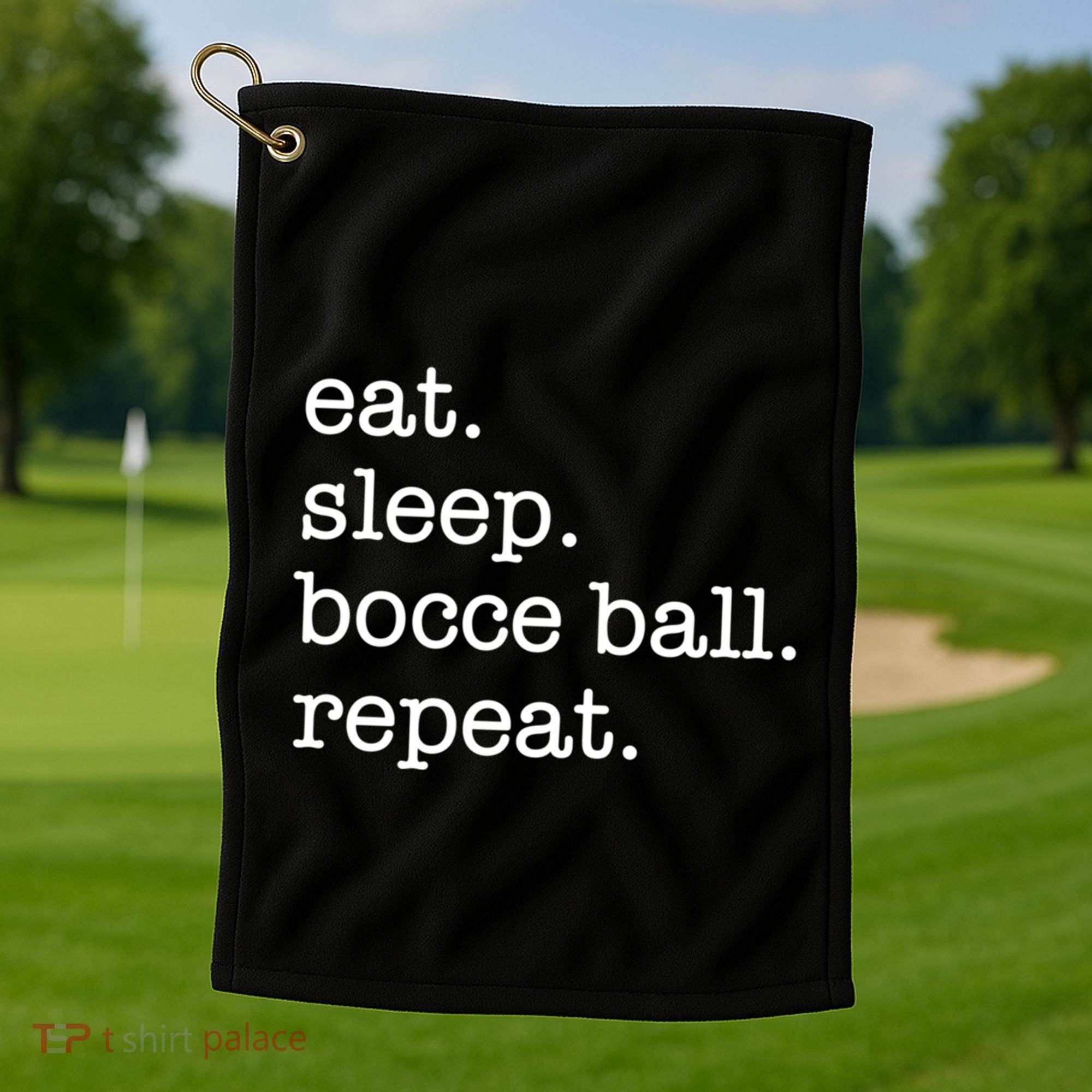 Bocce Ball Bocceball Game Player Eat Sleep Repeat Gift Golf Towel