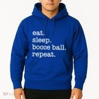 Bocce Ball Bocceball Game Player Eat Sleep Repeat Gift Hoodie thumb 2