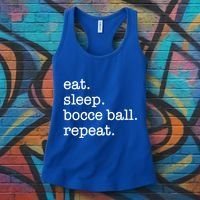 Bocce Ball Bocceball Game Player Eat Sleep Repeat Gift Women's Tank Top thumb 3