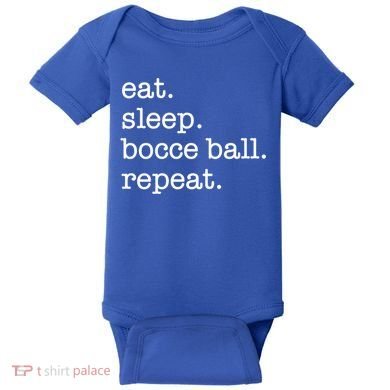 Bocce Ball Bocceball Game Player Eat Sleep Repeat Gift Baby Bodysuit