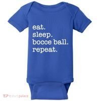 Bocce Ball Bocceball Game Player Eat Sleep Repeat Gift Baby Bodysuit thumb 0