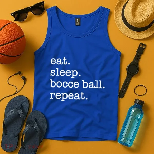 Bocce Ball Bocceball Game Player Eat Sleep Repeat Gift Tank Top
