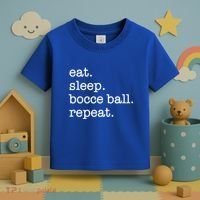 Bocce Ball Bocceball Game Player Eat Sleep Repeat Gift Toddler T-Shirt thumb 3