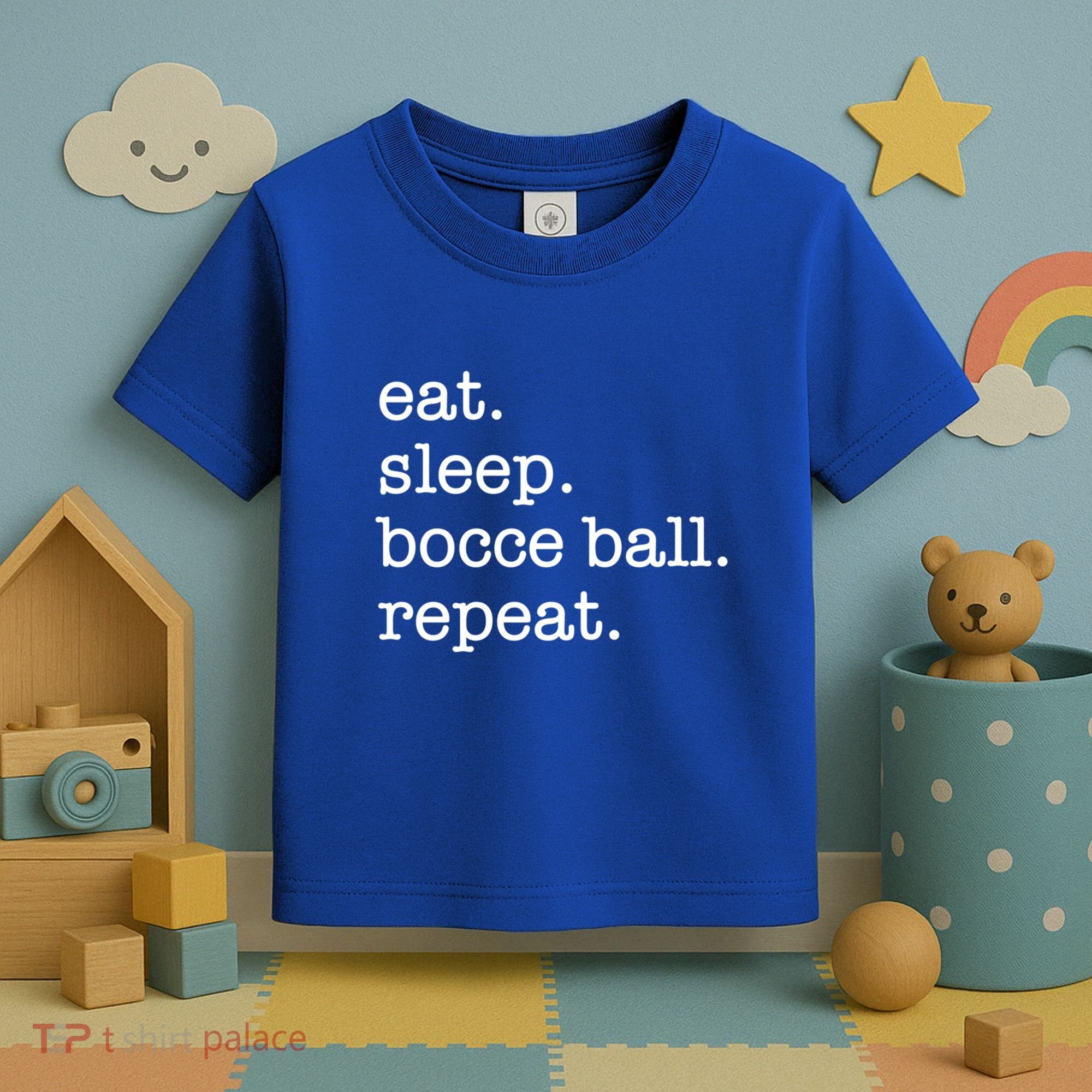 Bocce Ball Bocceball Game Player Eat Sleep Repeat Gift Toddler T-Shirt