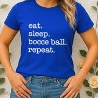 Bocce Ball Bocceball Game Player Eat Sleep Repeat Gift Women's T-Shirt thumb 2