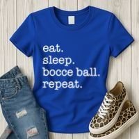 Bocce Ball Bocceball Game Player Eat Sleep Repeat Gift Women's T-Shirt thumb 3