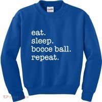 Bocce Ball Bocceball Game Player Eat Sleep Repeat Gift Kids Sweatshirt thumb 0