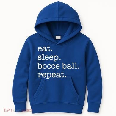 Bocce Ball Bocceball Game Player Eat Sleep Repeat Gift Kids Hoodie