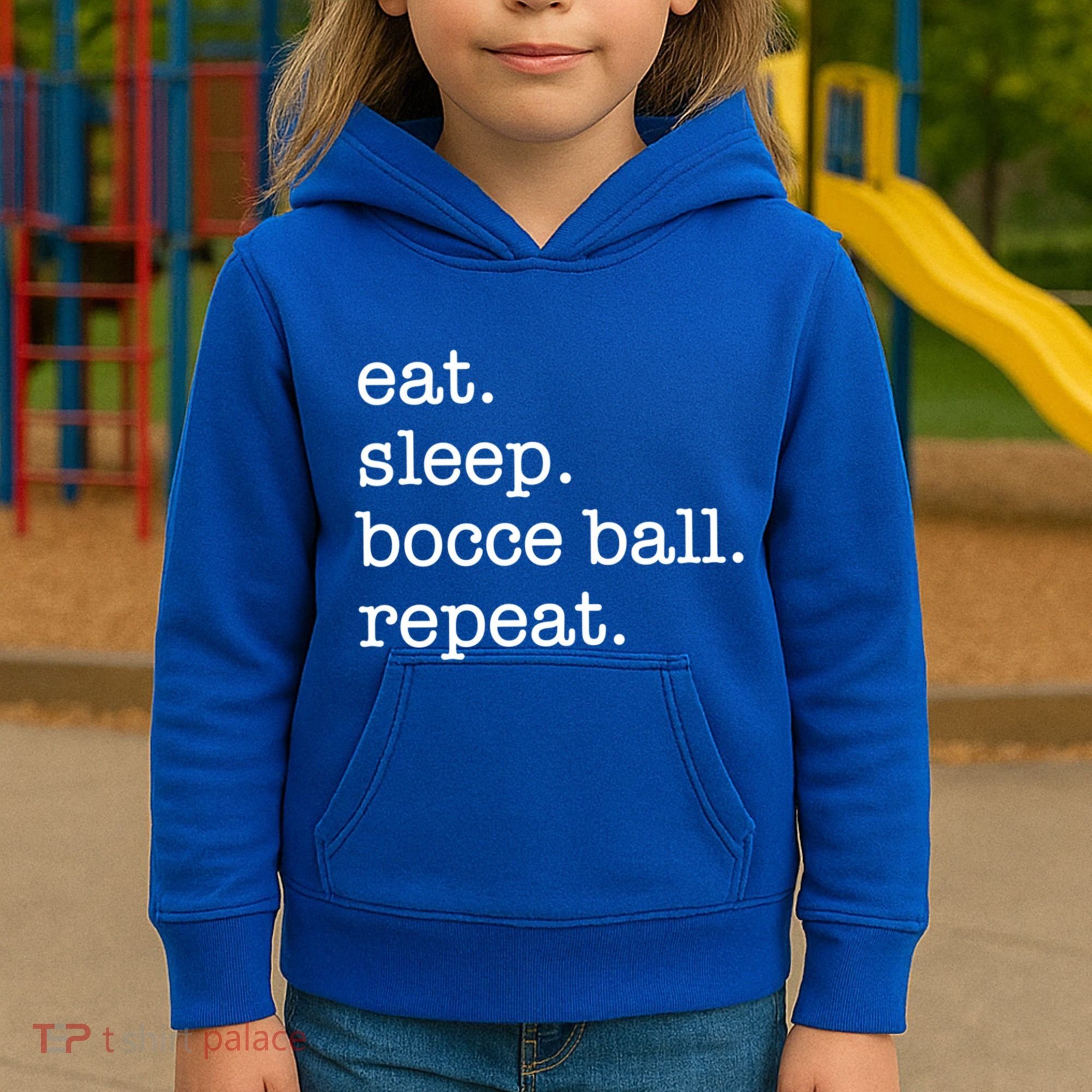 Bocce Ball Bocceball Game Player Eat Sleep Repeat Gift Kids Hoodie