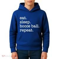 Bocce Ball Bocceball Game Player Eat Sleep Repeat Gift Kids Hoodie thumb 4