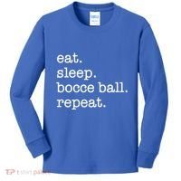 Bocce Ball Bocceball Game Player Eat Sleep Repeat Gift Kids Long Sleeve Shirt thumb 0