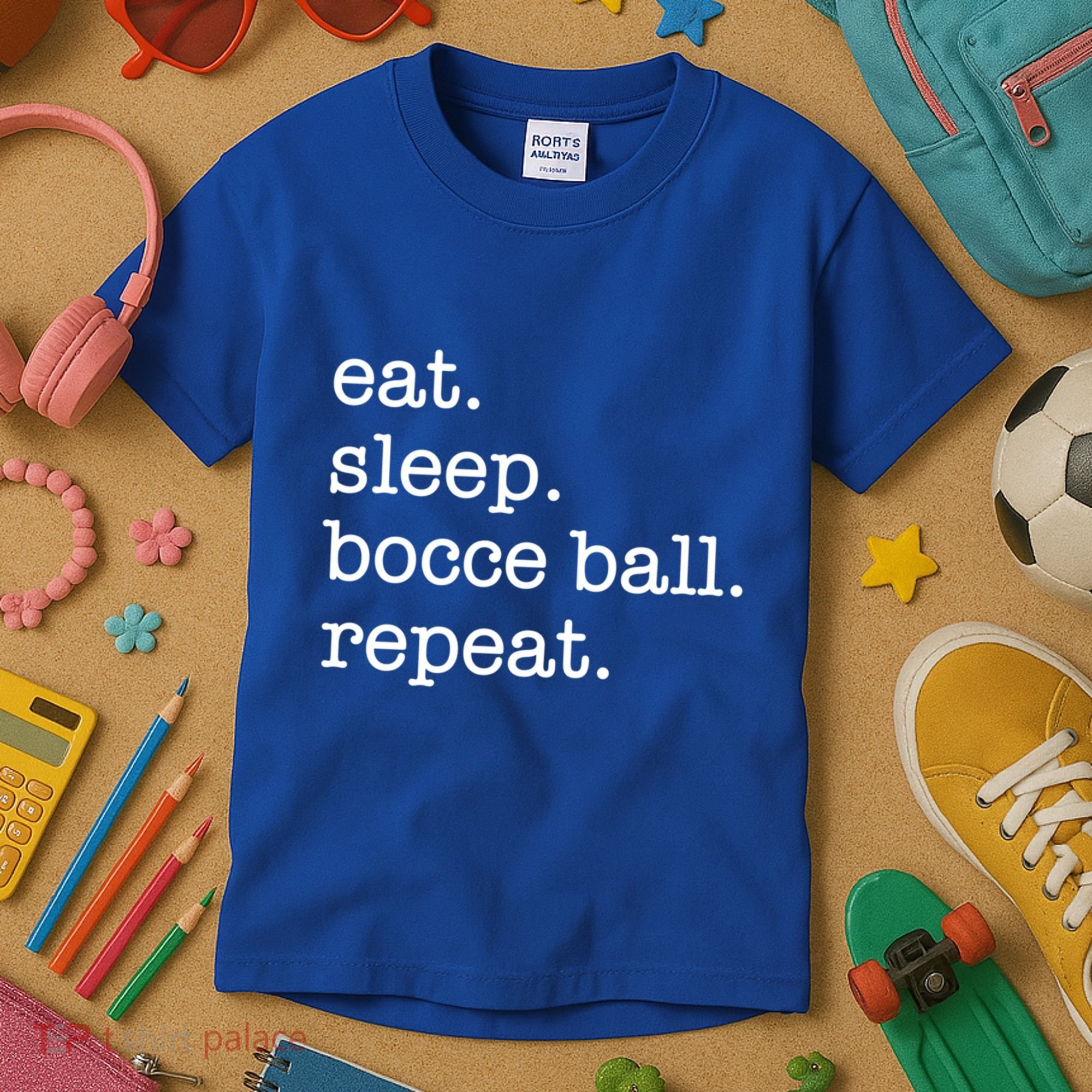Bocce Ball Bocceball Game Player Eat Sleep Repeat Gift Kids T-Shirt