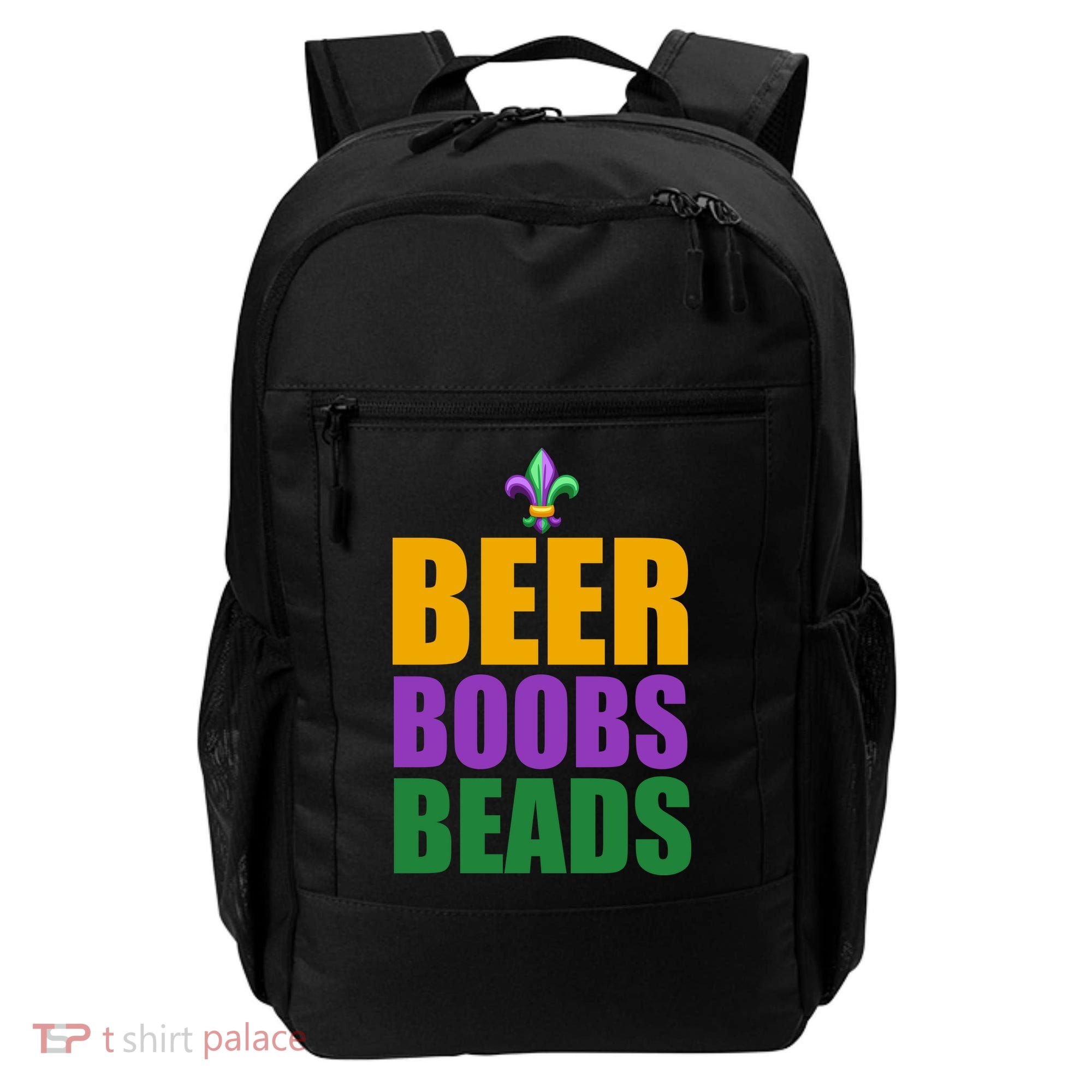 Beer Boobs Beads Mardi Gras Celebration Backpack