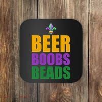 Beer Boobs Beads Mardi Gras Celebration Coaster thumb 0