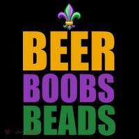 Beer Boobs Beads Mardi Gras Celebration Coaster thumb 2