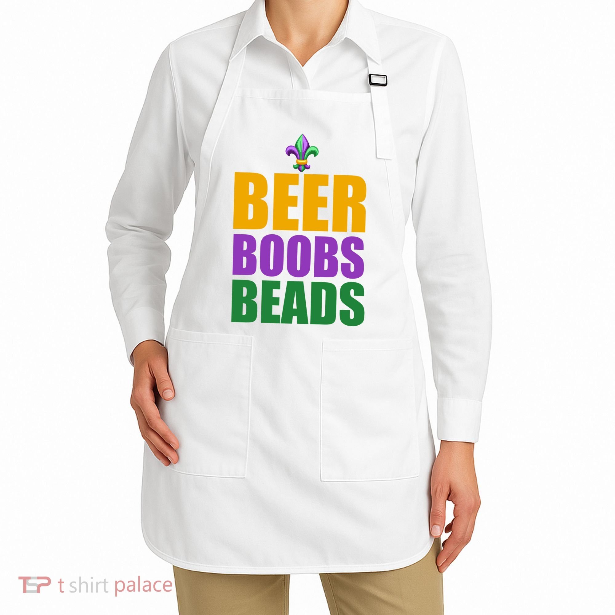 Beer Boobs Beads Mardi Gras Celebration Apron