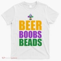 Beer Boobs Beads Mardi Gras Celebration T-Shirt thumb 0