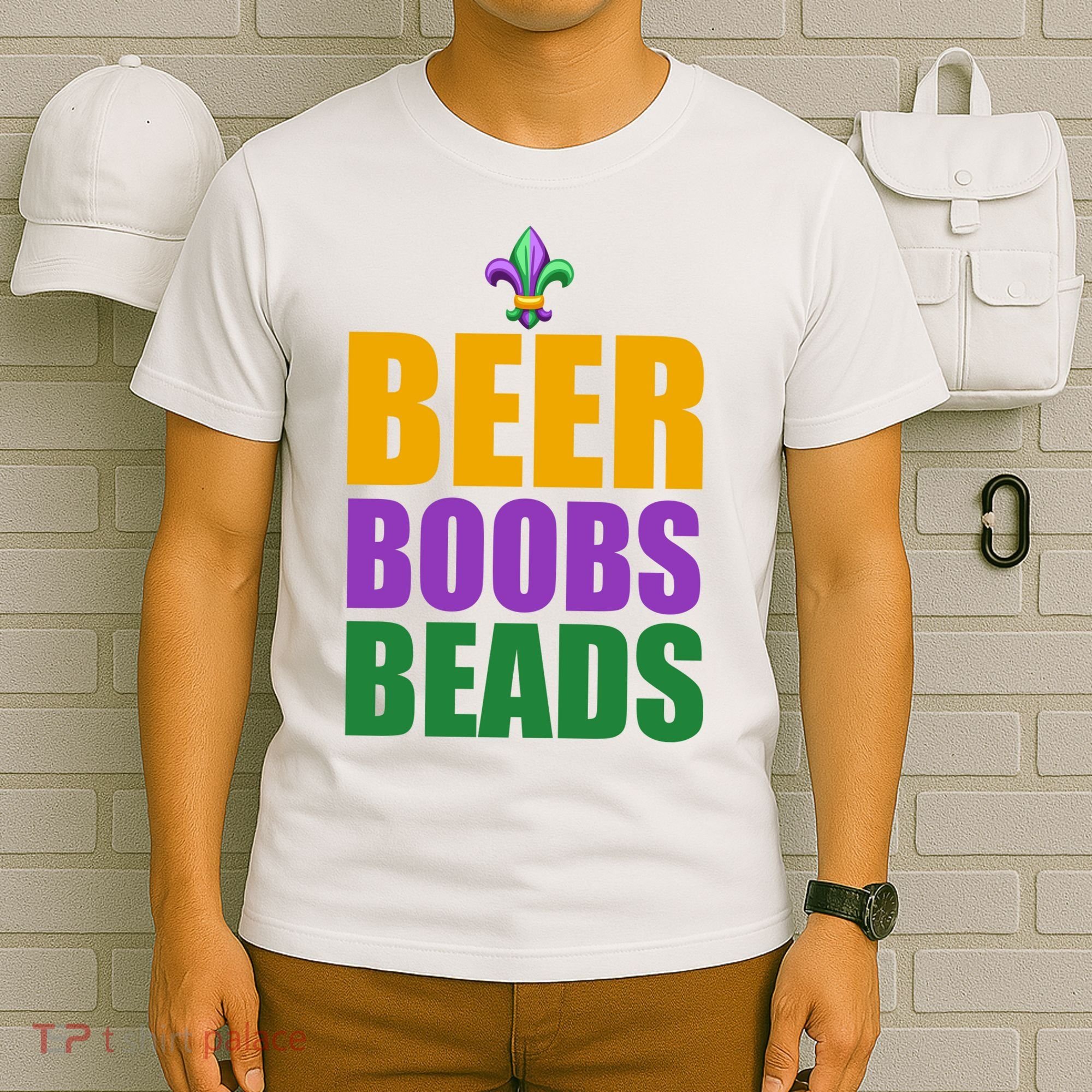 Beer Boobs Beads Mardi Gras Celebration T-Shirt