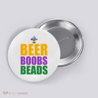 Beer Boobs Beads Mardi Gras Celebration Button thumb 0