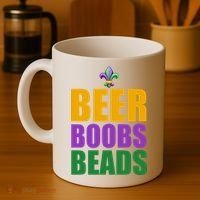Beer Boobs Beads Mardi Gras Celebration Coffee Mug thumb 4