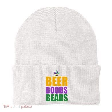 Beer Boobs Beads Mardi Gras Celebration Beanie