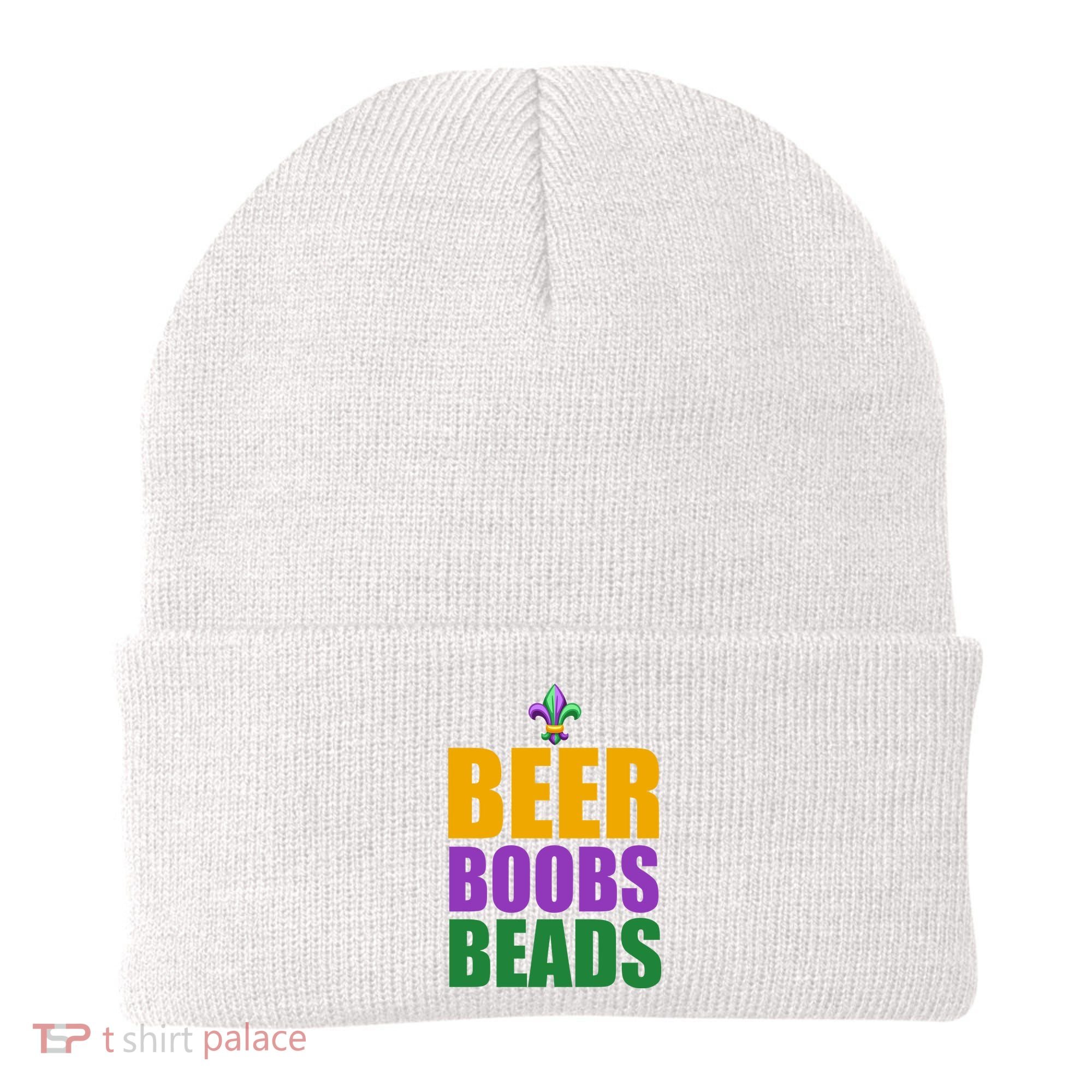 Beer Boobs Beads Mardi Gras Celebration Beanie