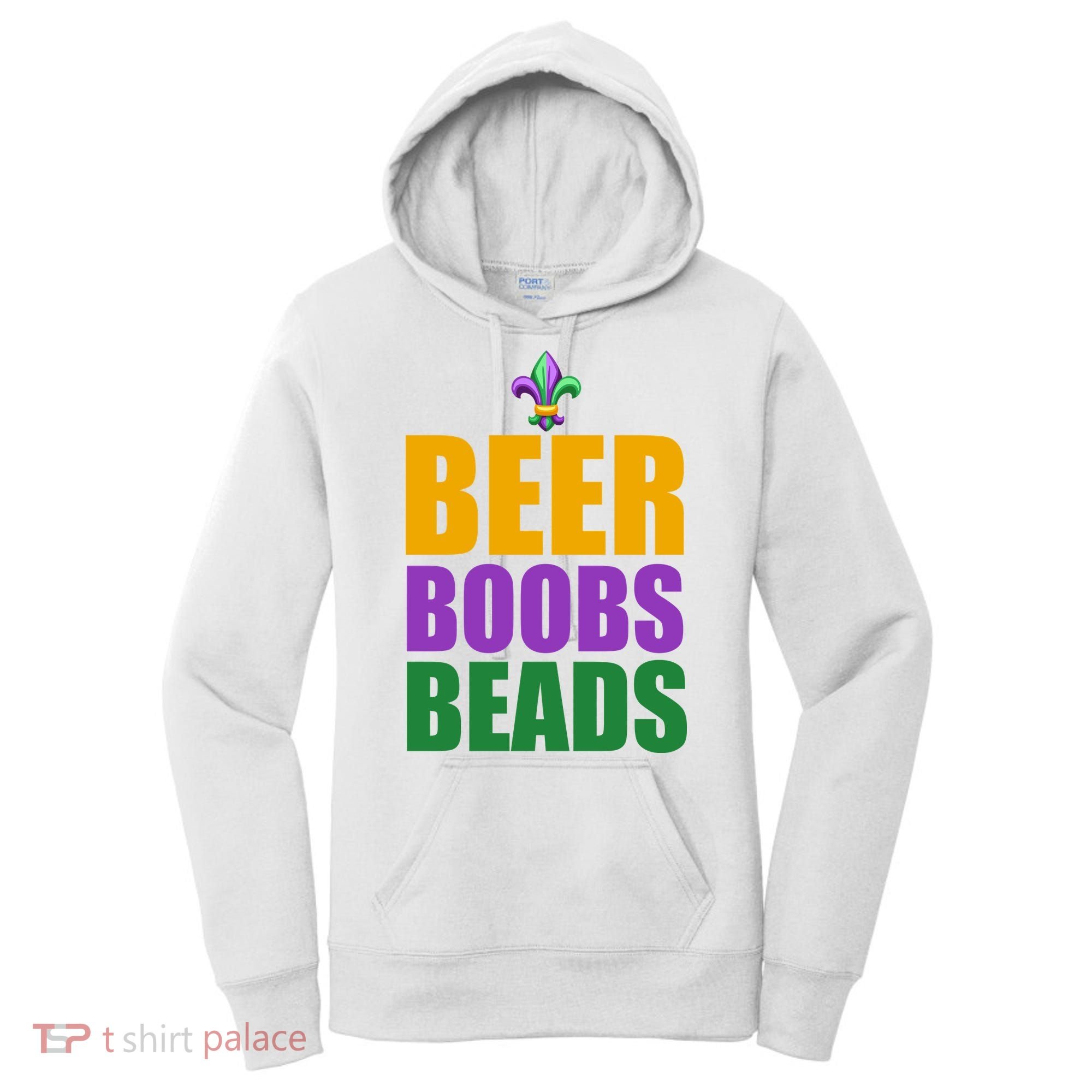 Beer Boobs Beads Mardi Gras Celebration Women's Hoodie