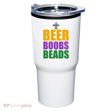 Beer Boobs Beads Mardi Gras Celebration Tumbler