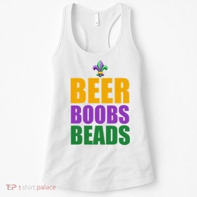 Beer Boobs Beads Mardi Gras Celebration Women's Tank Top